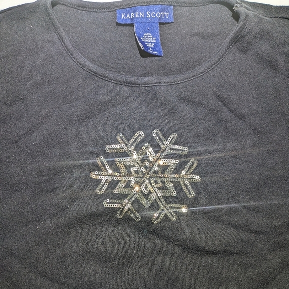 Snowflake Top / Holiday Shirt / Karen Scott Christmas Jersey - Picture 3 of 7
